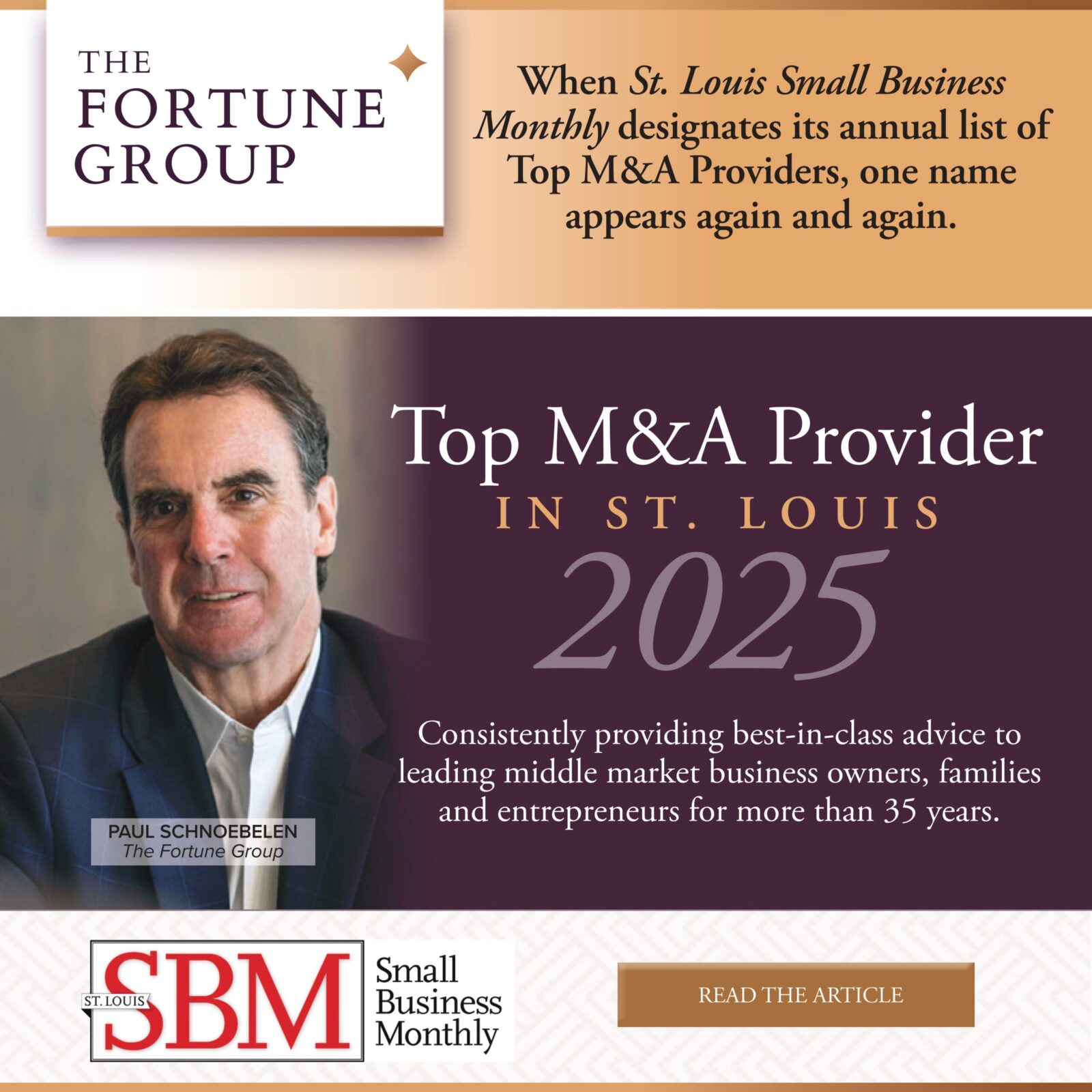 Paul Schnoebelen Named Top M&A Provider in St. Louis for 2025