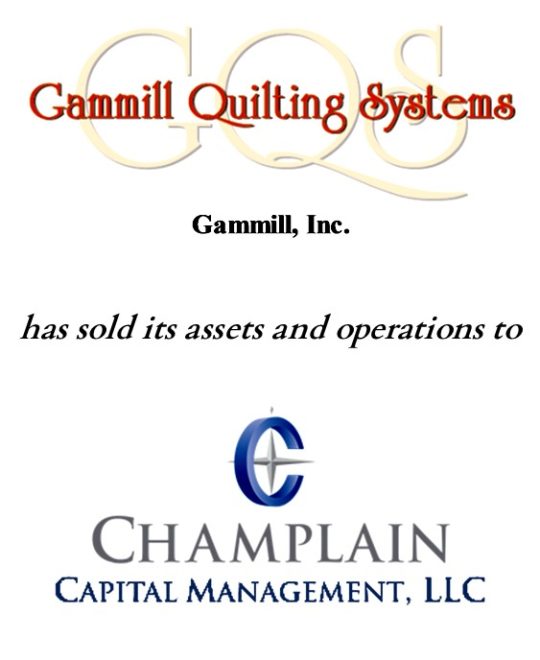 Gammill Quilting Systems sold to Champlain a deal made with The Fortune Group